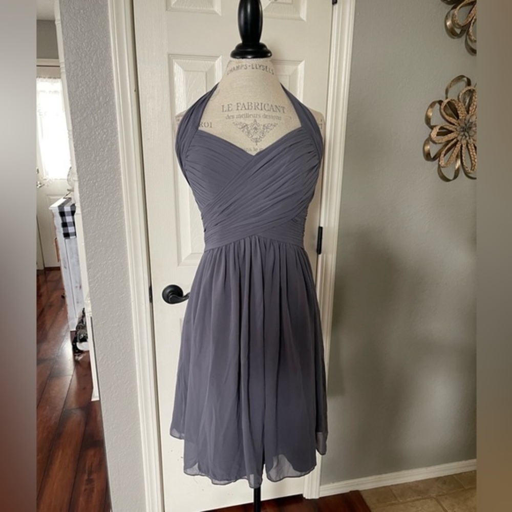 Bill Levkoff Gray Halter Dress Size 10